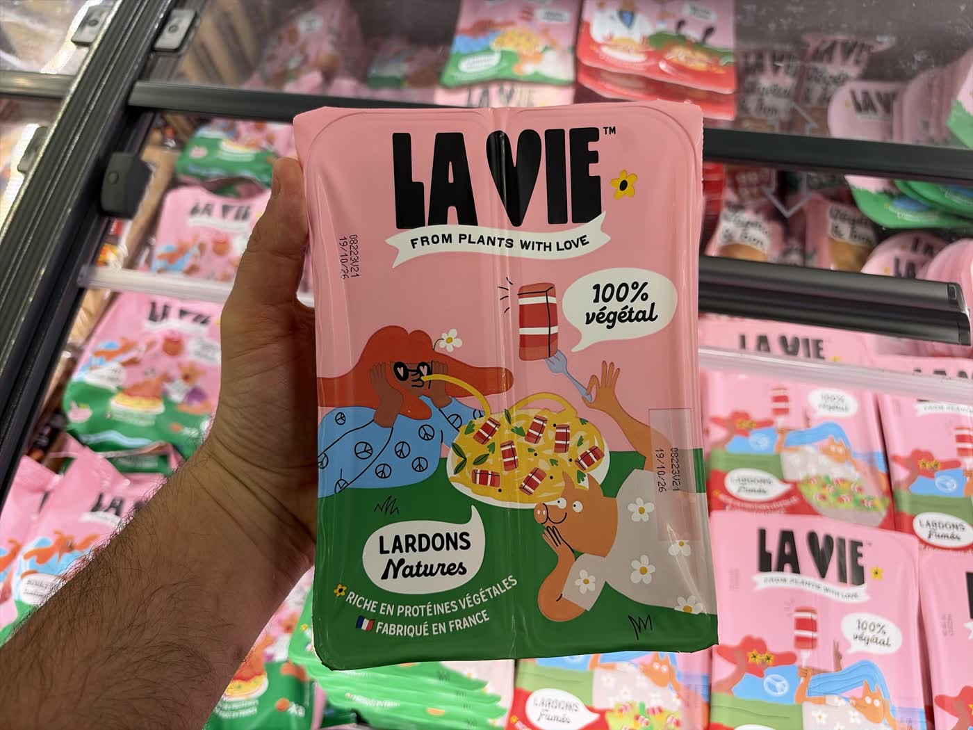 Paquet de lardons natures La Vie, 100 % végétal, fabriqué en France